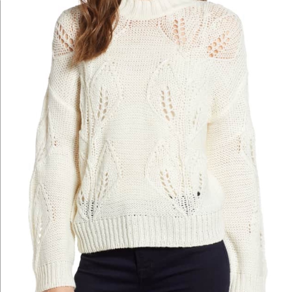 Bishop and Young cream botanical knit sweater